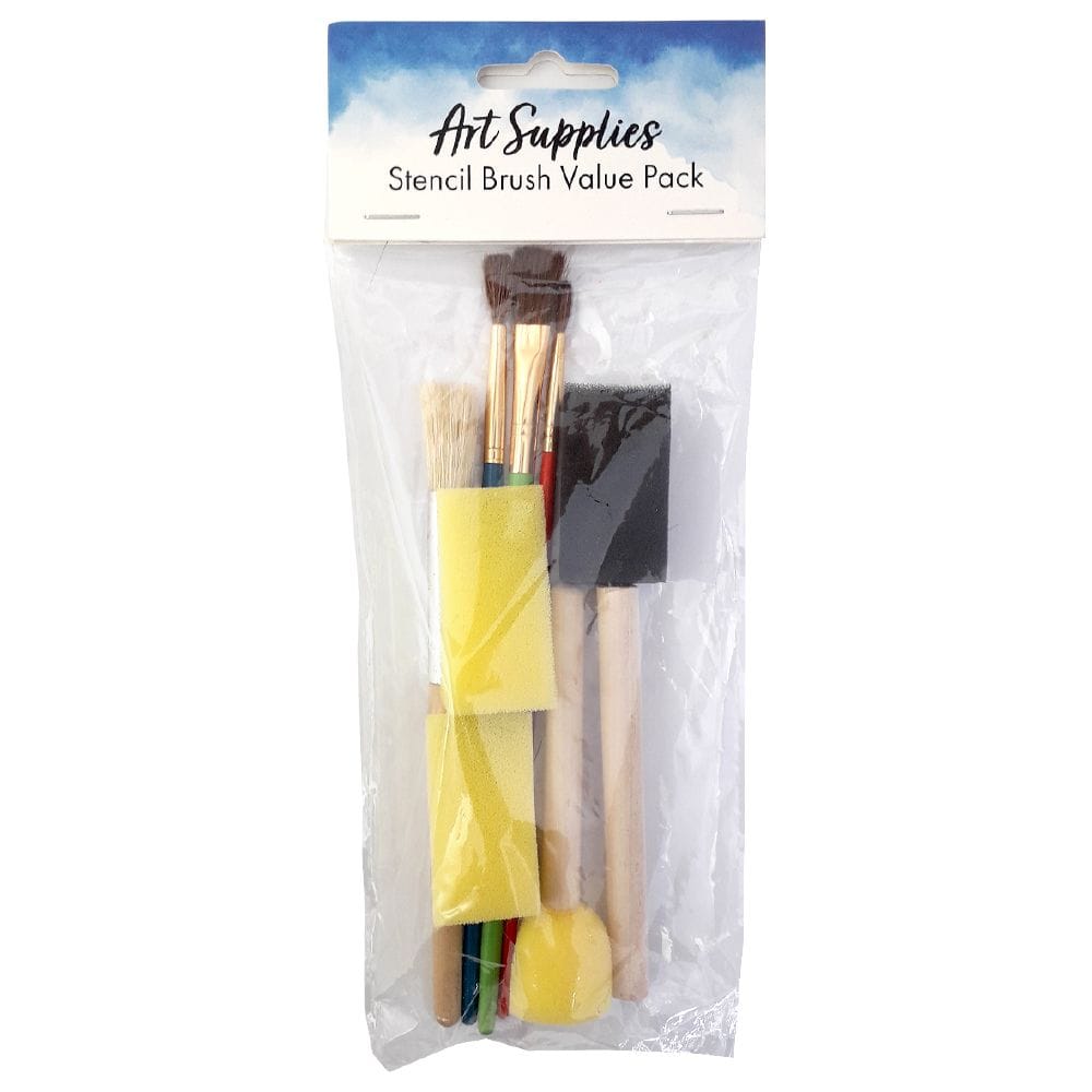 Stencil Brushes - 8 Piece Value Pack