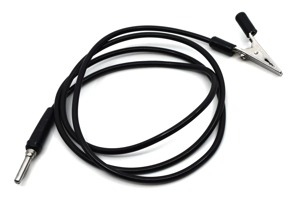 Connecting Lead Black - Alligator Clip At One End Banana Cip At The Other End
